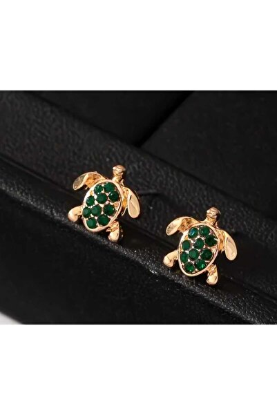 sarıyer silver أقراط فولاذية على شكل مسمار مطلي باللون الأصفر مع حجر الزركون ...