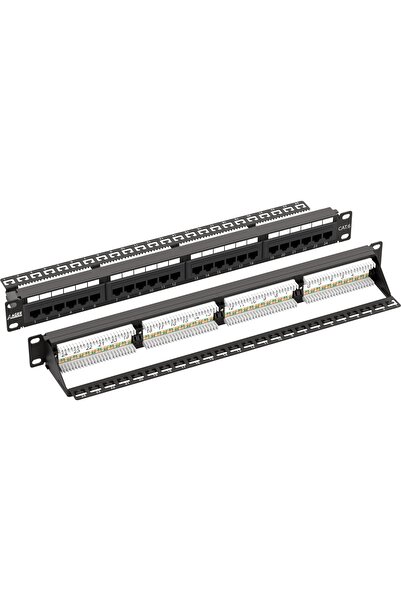 AGER Ac-611-24E 8P8C, Lsa, Gold Contact 24 Port Cat6 Full 1U Metal Patch Panel