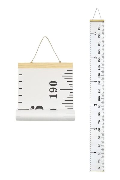 Miaro The Bros (20cm x 200cm, White & Black) - Kids Growth Chart