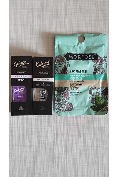 Kalyon OJE KORUYUCU 10 ML.OJE KURUTUCU SPREY 17 ML.SAÇ MASKESİ 25 ML