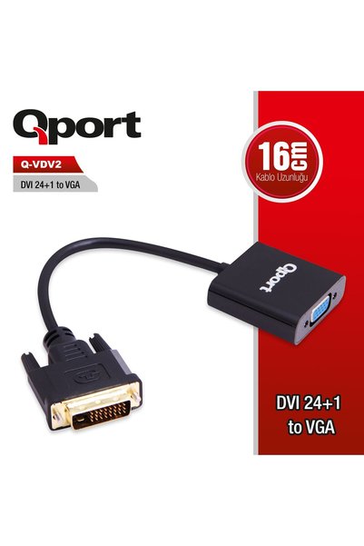 Universal Qport q-vdv2 dvi 24+1 to vga converter adapter