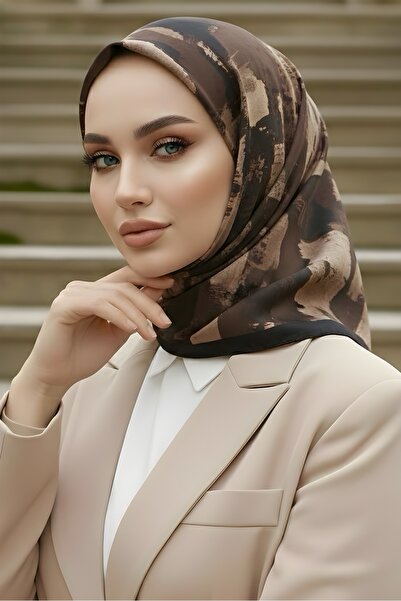 İmajButik Brown İpekhan Soft Digital Cotton Scarf
