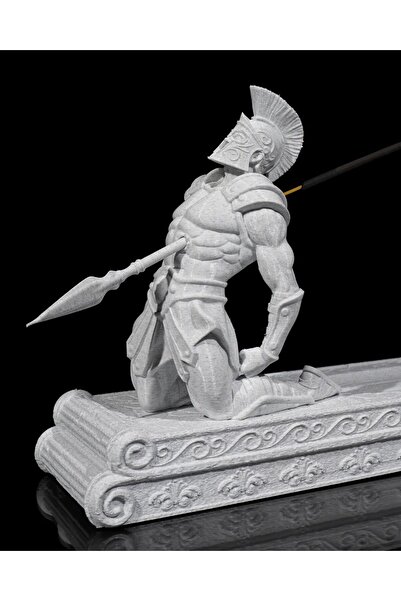 ESWorx Yaralı Spartalı Asker Figürlü Çubuk Tütsülük - Antik Bakır ve Mermer G...