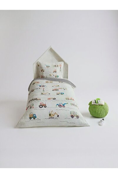 Özdilek Ranforce Work Zone Single Duvet Cover Set – with Elastic Fitted Sheet, 100% Cotton