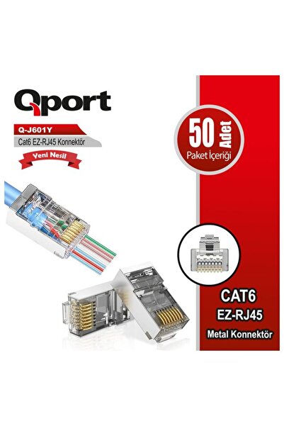 Qport Q-J601Y Cat6 Metal New Generation 50-Piece Connector