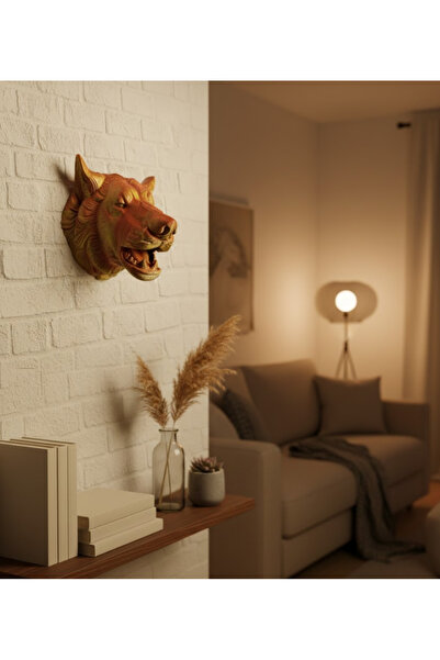 ASTRALTECH Gold Plated Looking Wolf Wall Ornament