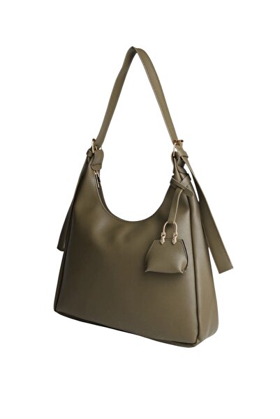 Eylül Khaki Faux Leather Women's Shoulder Bag