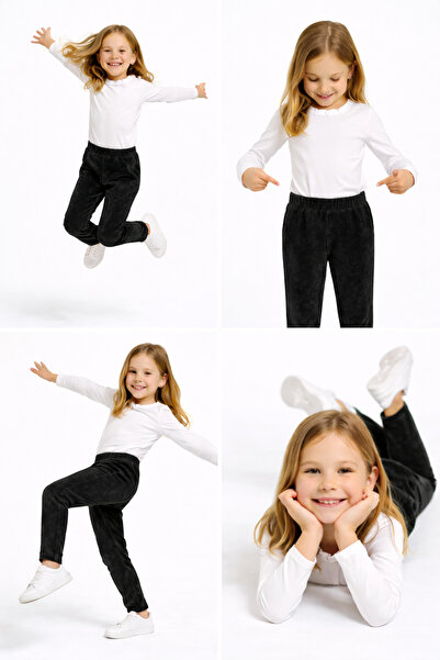 mini kanka Детски панталони за момичета на възраст 4-12 години – еластична та...