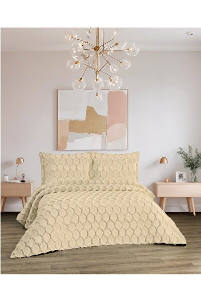 d'niss home touch of nature in your home Honeycomb Patterned 3 Piece Double Bedspread