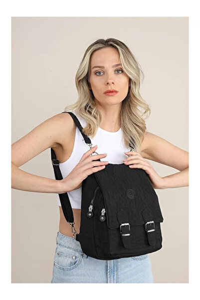 Sargınlar حقيبة كتف وحقيبة ظهر نسائية من قماش كيبلينج باللون البيج