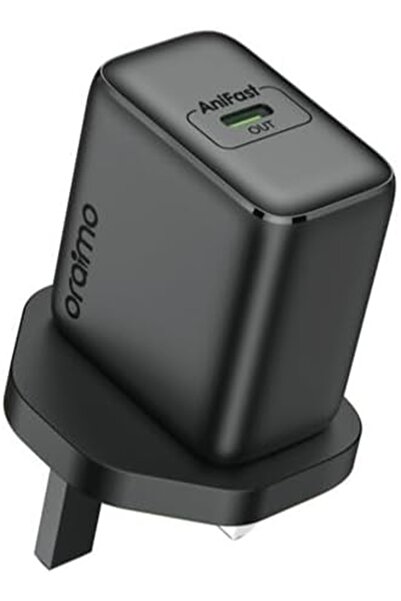 oraimo شاحن PowerGaN 251 بقوة 25 واط مع كابل من النوع C (1 متر) - أسود