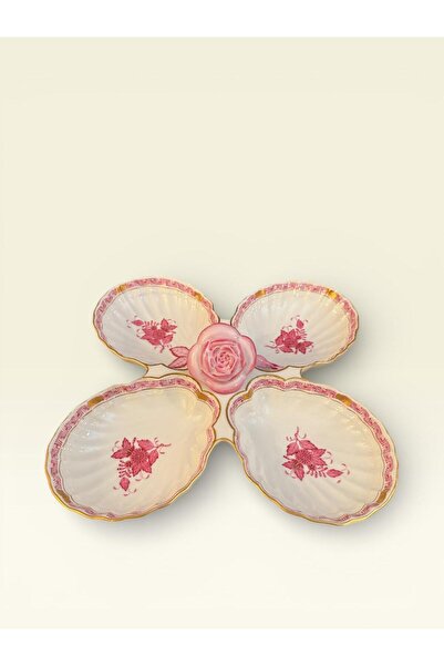 HEREND EL YAPIMI PORSELEN SUNUM TABAĞI 4'LÜ | 29x29x36 CM | EL BOYAMA | KOLEK...