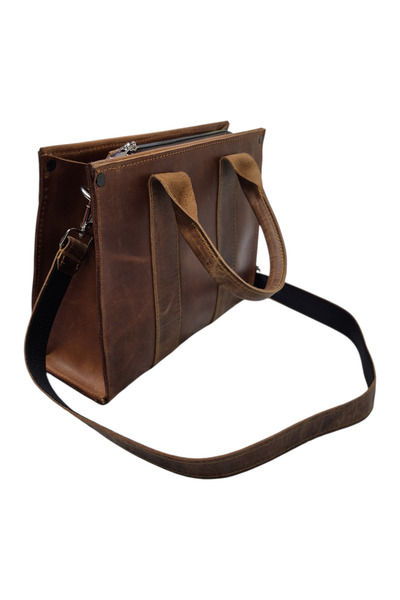 MelAlp Women's Genuine Crazy Leather Hand Shoulder Bag Handcrafted
