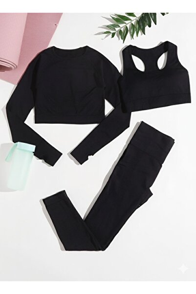 Krm Ambalaj Pilates/yoga/fitness 3-piece crop bralette leggings set