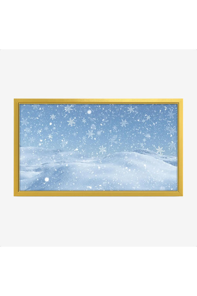 Tajridhome A serene landscape painting featuring light blue falling snow, creating a calm and enchanting atmosphere. (Nature paintings, canvas paintings)