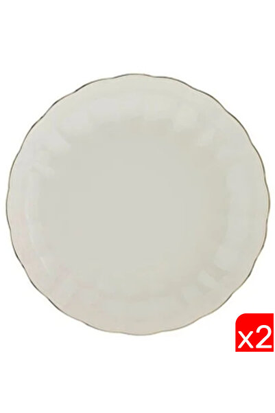 Kütahya Porselen Bone Luz Gold Mesh Plate 20cm 2-Pack