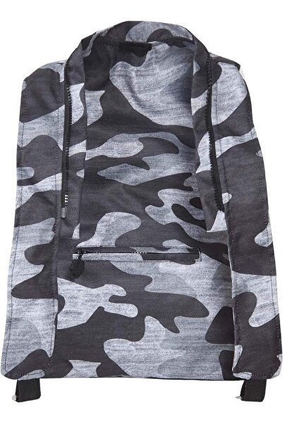 Morikukko Unisex-Adult Hooded Backpack Basic Grey Camouflage