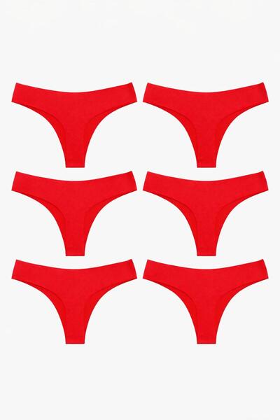 Adeniz Women's Laser Cut Regular Waist Thong String Panties 6-Pack – Stitch-F...