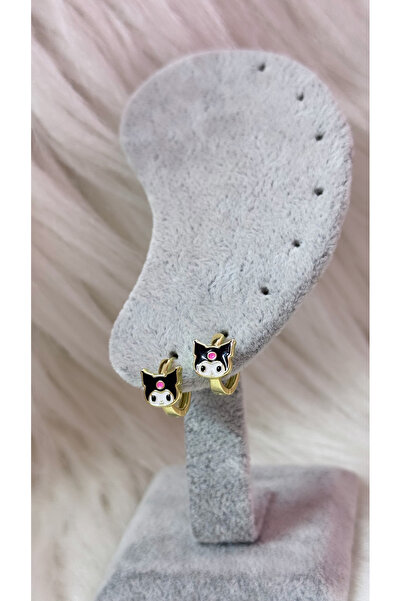 iky aksesuar Çocuk Kuromi Çelik Küpe