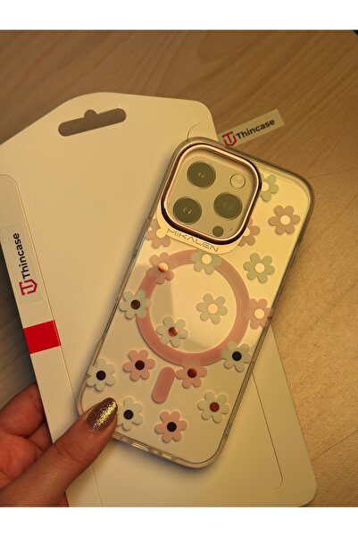 THİNCASE حافظة MagSafe متوافقة مع iPhone 16 Pro بلون ذهبي وردي مع حماية للكام...