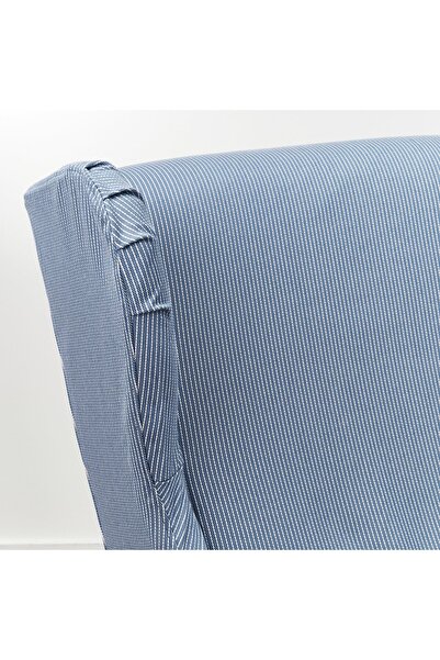 AZOZ MERCHLY Slipcover for wing chair, Sjölyckan dark blue/beige stripe pattern