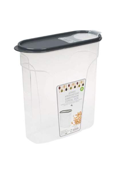 OEM Cereal Storage Container with Gray Lid & Measuring Cup - 4 L