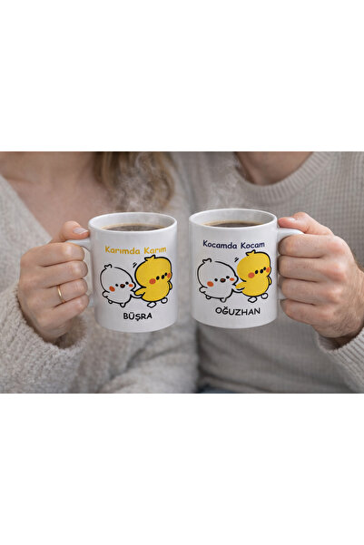 Bymiel Kişiye Özel Karımda Karım – Kocamda Kocam Çift Kupa Bardak Seti