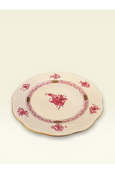 HEREND EL YAPIMI PORSELEN PASTA TABAĞI | 19 CM | EL BOYAMA | KOLEKSİYONLUK