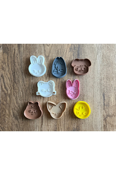 Filkorium3D Skzoo Bts Cookie Mold Set of 8 - Plastic - Single Color - 7.5 cm