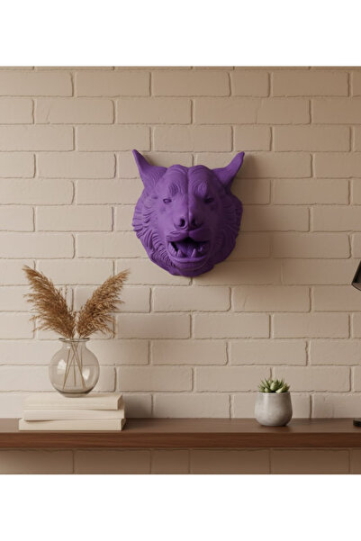 CT STONES Seria specială Purple Wolf Ornament de perete Cadou Sculptură decor...