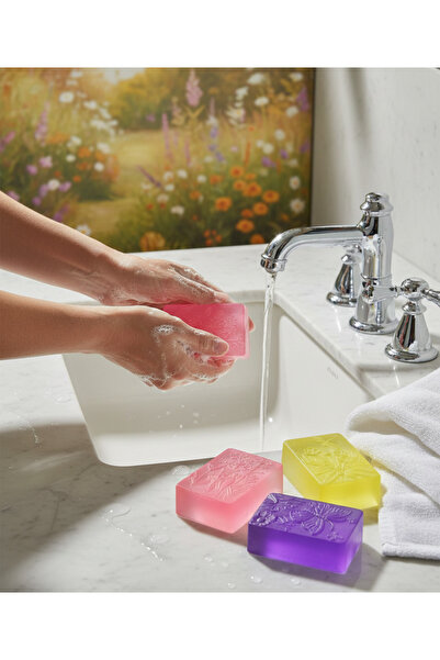 Chikopy Ocean Scented Natural Hand Washing Soap Flower Patterned Soap Set of ...