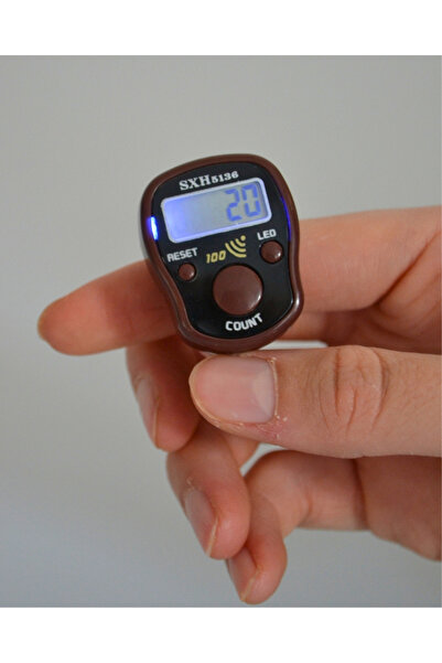 Bilenler Zikirmatik with Reset Button That Alerts Every 100 Repetitions and Led Lights – Finger-Pushing Digital Zikir Counter K