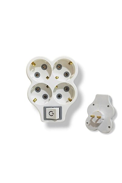 EKO Ekodizayn Anahtarlı Topraklı Golyat 4’lü Priz Çoğaltıcı