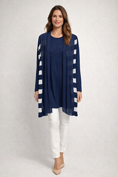 FUAT GÜRSEN Twomail Chiffon Detailed Cardigan