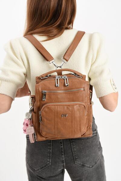 571 Collections Çanta Charmlı Suni Deri Omuz ve Sırt Çantası