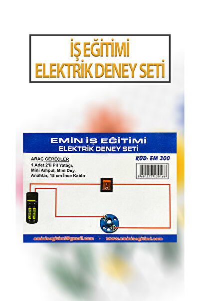 Emin İş Eğitim İş Eğitimi Deney Seti (2 Adet Pil, 1 Adet Duy, 1 Adet Ampul, 1...
