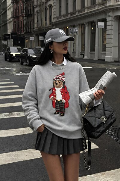 Jose Clothing Teddy Bear Beige Printed Organic Cotton Sweatshirt