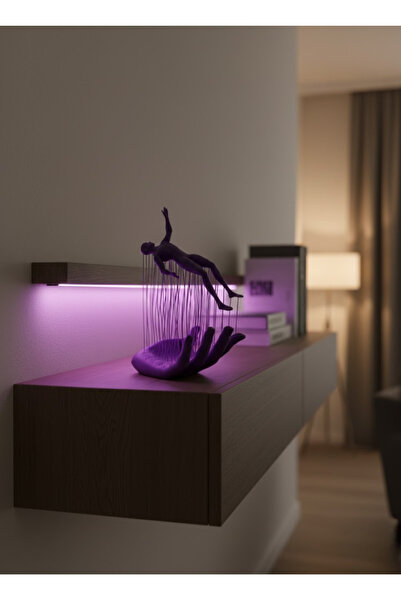 AyrStore xmlbytr Mor El İnsan Figürü Dekoratif Biblo Minimal Modern Salon Raf...