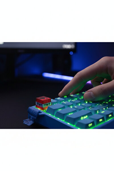 esa gaming Minecraft TNT Klavye Tuşu | Gamer RGB Mekanik Klavye İçin Özel Tas...