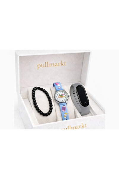 pullmarkt 3lü Set - 1 Adet Okul Figürlü Kol Saati - 1 Adet Dokunmatik saat - ...