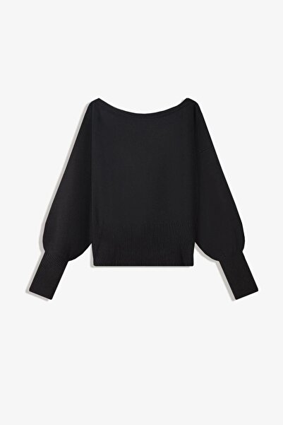 Ritnice Asymmetrical Rib Cut Premium Yarn Black Knitwear Sweater