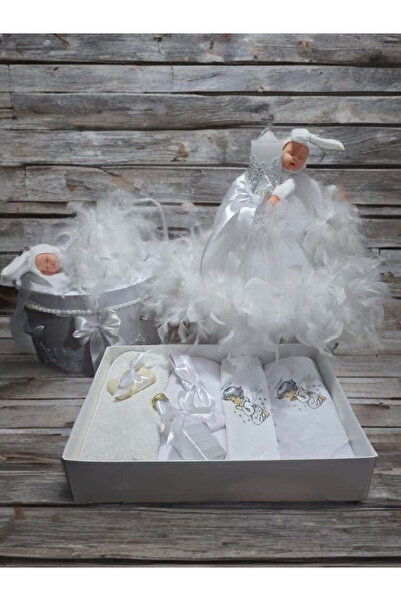 OBSIDION Σετ βάπτισης Άγγελος - κουτί κεριού - λευκό