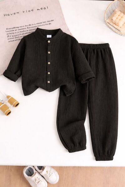 BEBEĞİME ÇORAP 100% памучни муслинови бохемски панталони с еластична талия и комплект ризи / облекло за Умра