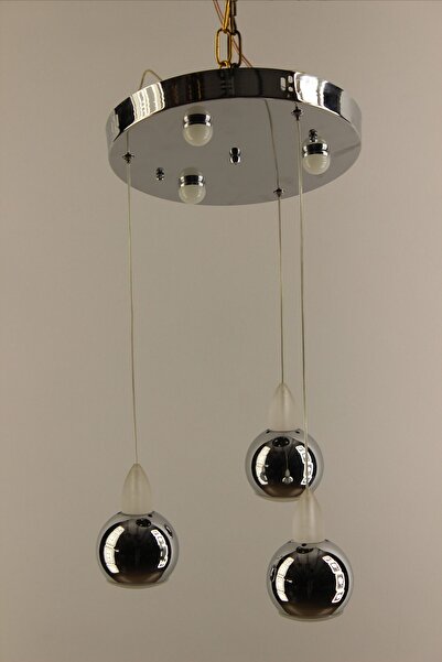 GN GEN AYDINLATMA Lüks Gümüş Aynalı Küre Tek Renk Beyaz Çemberli Serisi Moder...