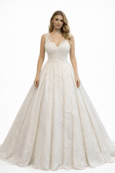 MİLLA Dantel İşlemeli Gelinlik