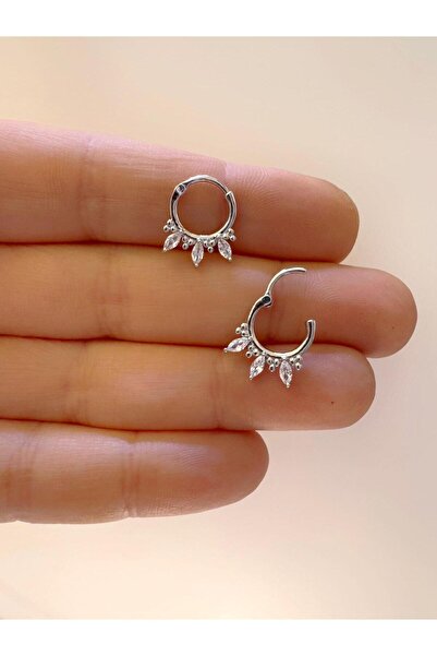 Arescollection 1 adet çelik zirkon taşlı septum daith helix lobe uyumlu piercing