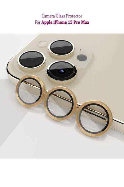 Generic Apple iPhone 15 Pro Max For Camera Lens Screen Protector - Gold