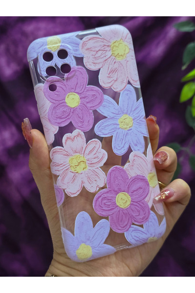 Magic Ring Huawei P40 Lite Compatible Pastel Colored Flowers Patterned Transparent Phone Case