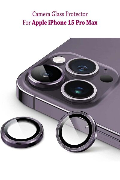 Generic Apple iPhone 15 Pro Max For Camera Lens Screen Protector - Purple