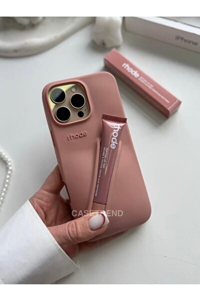 CASETREND iPhone (15 PRO MAX) uyumlu Lip Case Ruj Bölmeli Rujlu Kılıf (Toast)